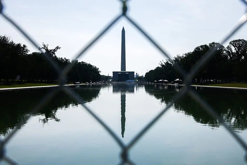Trump also turned his attention to the Lincoln Memorial Reflecting Pool (Finn Gomez/Getty Images)
