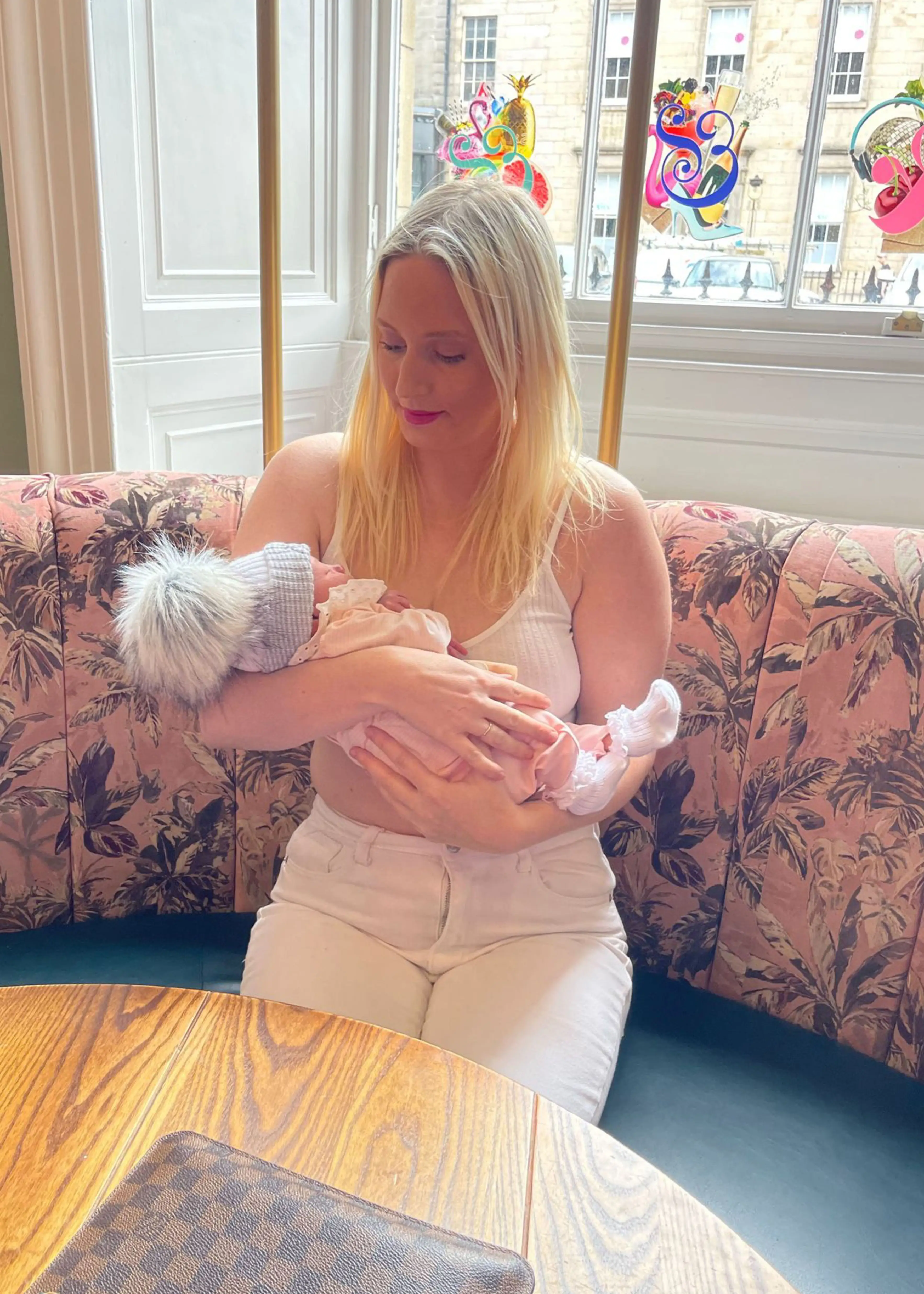 Rachel with her granddaughter.