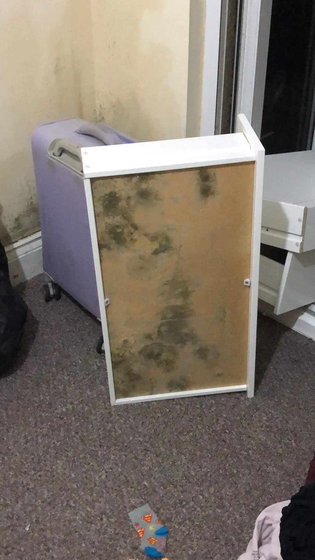 Aisha's furniture also has mould.