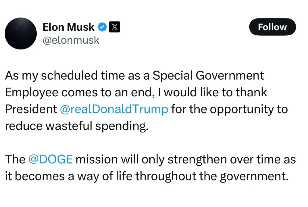 Musk shared a final message with Trump (X/@elonmusk)