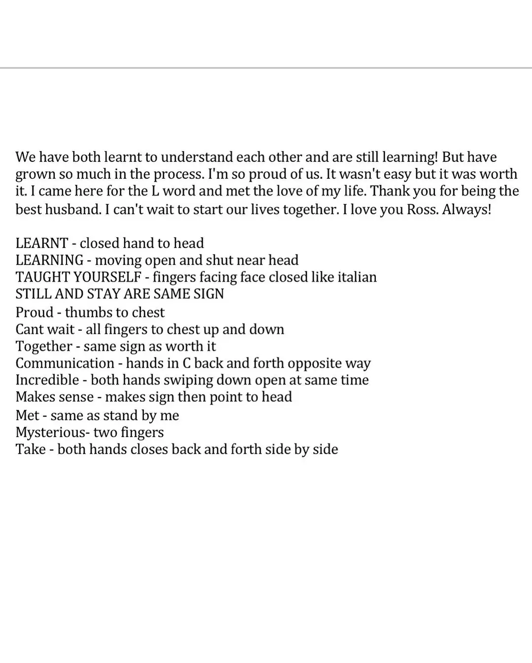 She also share 'little notes' of phrases she 'kept forgetting' when practising (Instagram/@sacharjones)