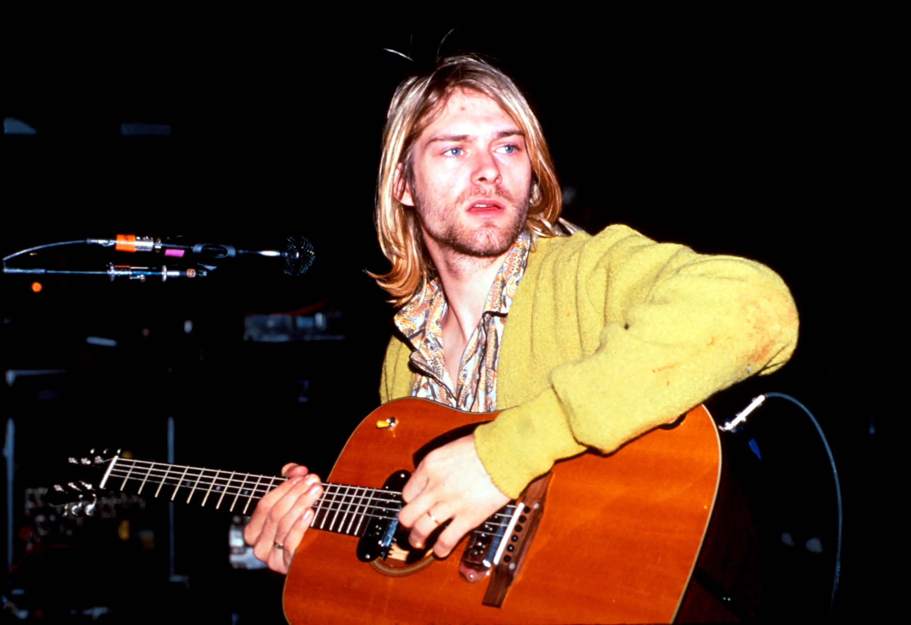 Kurt Cobain was inspired by home births for the band's infamous album cover (Kevin Mazur/WireImage)