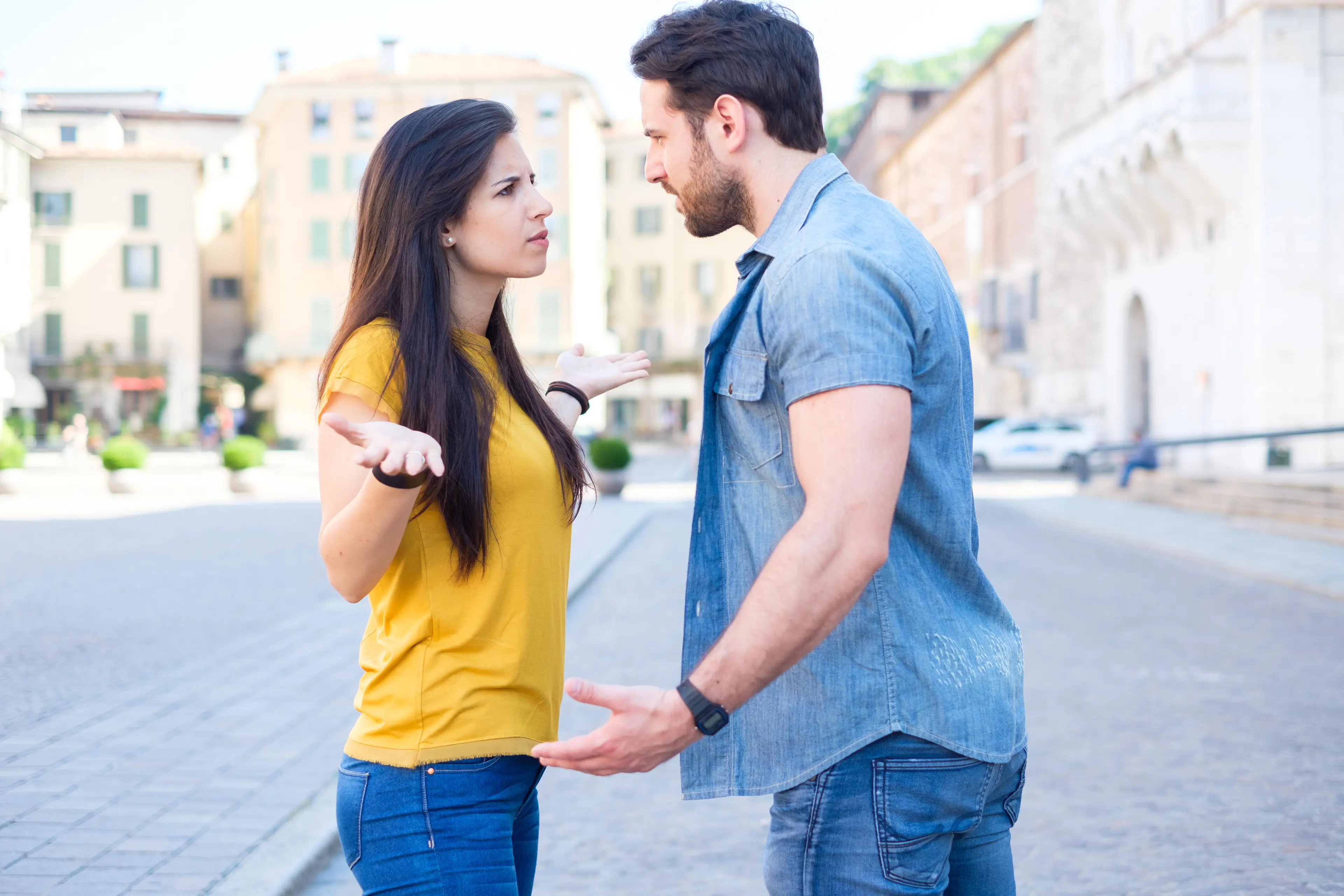 The couple ended up having a big argument when the woman bought a white dress.