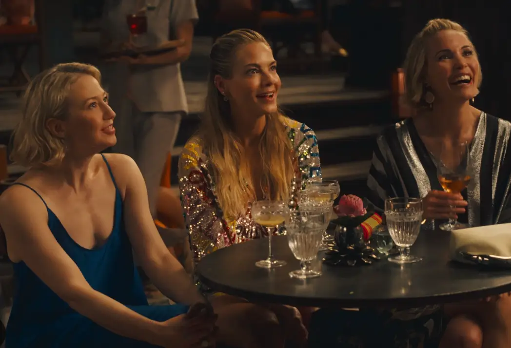 Carrie Coon, Michelle Monaghan and Leslie Bibb star as a trio of toxic friends in the third season of The White Lotus (HBO Max)