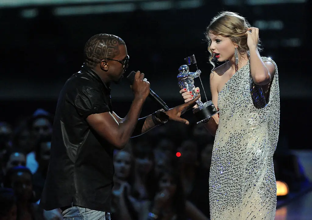 The moment between Swift and Kanye West went down in awards show history (Jeff Kravitz/FilmMagic)