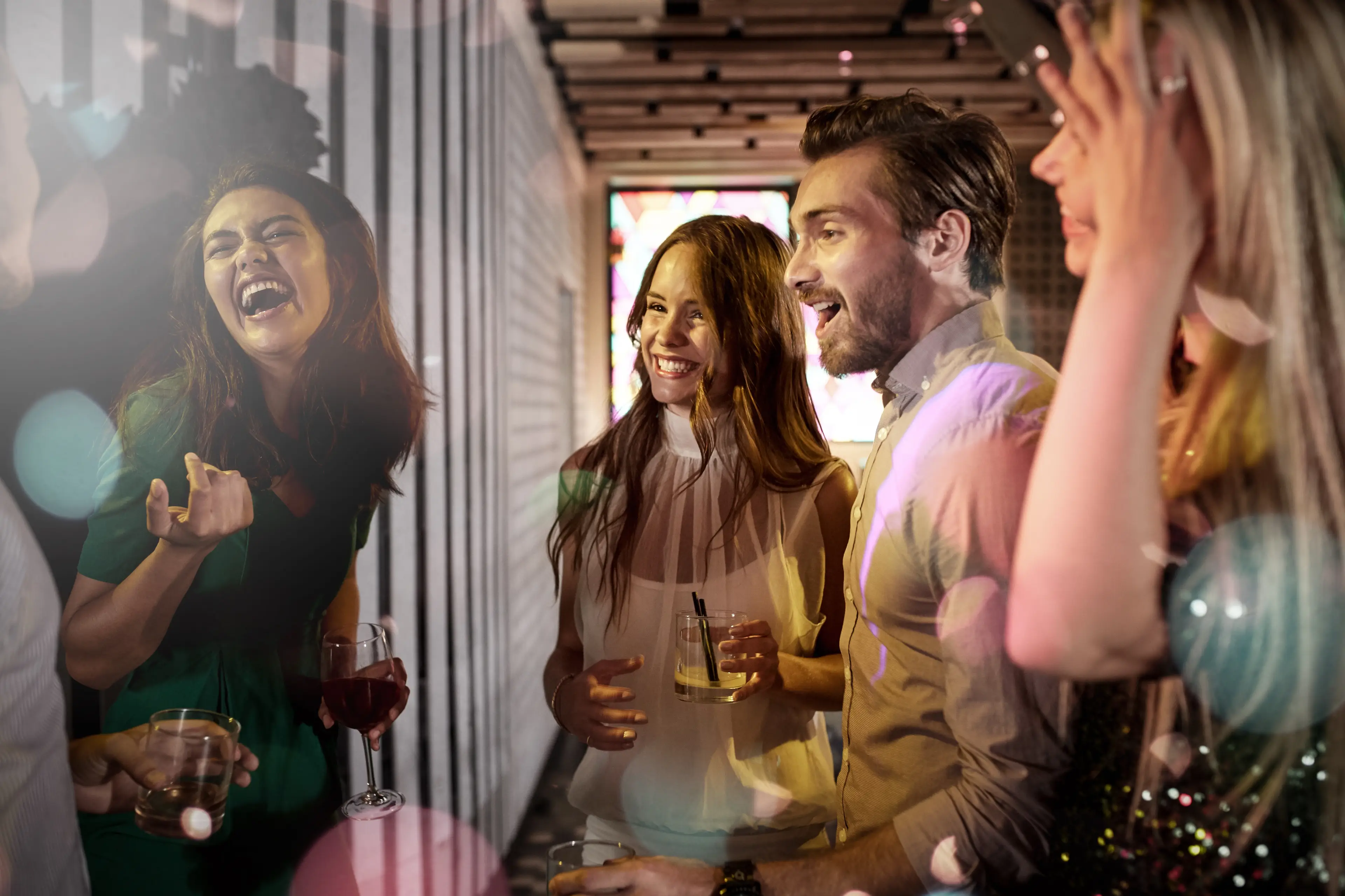 The woman in the middle is DEFINITELY thinking about making an Irish Exit... (Goodboy Picture Company/Getty Images)