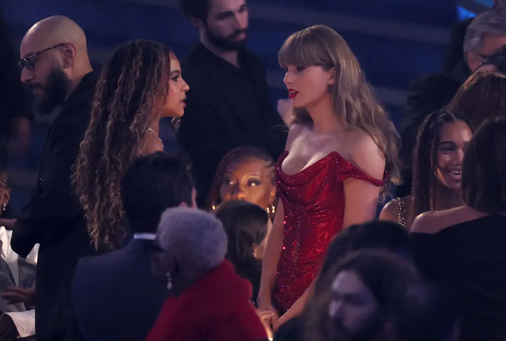 Taylor Swift and Blue Ivy were spotted chatting during the Grammys ceremony (Robert Gauthier / Contributor / Getty Images)