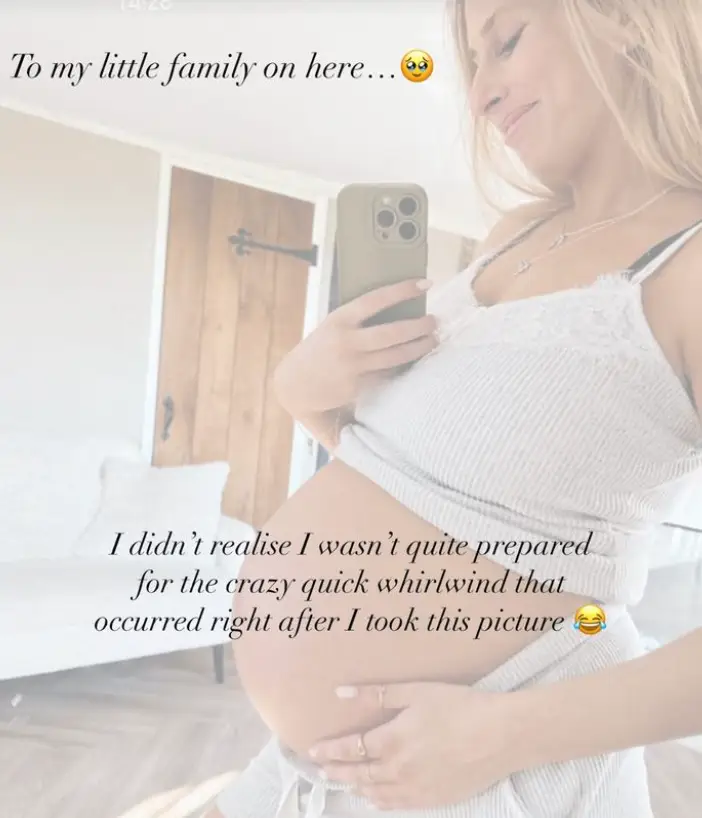 Stacey teased the arrival of her newborn for fans.