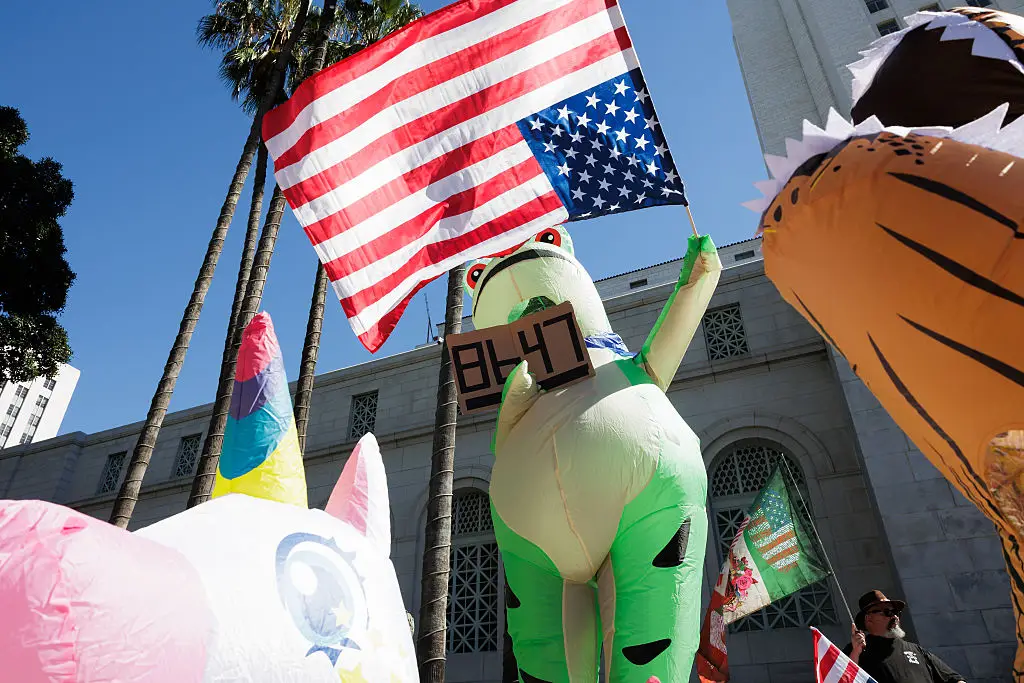 '86' can be slang to throw something out or get rid of it and the number has been used in different protests (Caylo Seals/Getty Images)