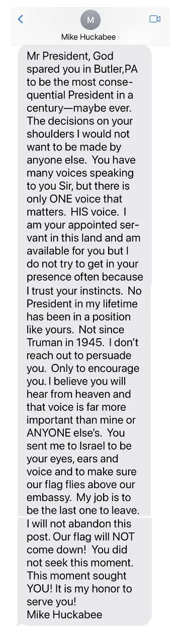 The text saw Huckabee dub Trump the ‘most consequential president in a century – maybe ever’ (Truth Social/@realDonaldTrump)