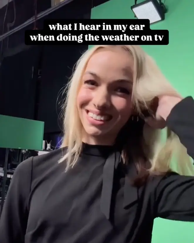 Lauren explained what she hears in her ear while she reports the weather. (Instagram/@weatherwithlauren)
