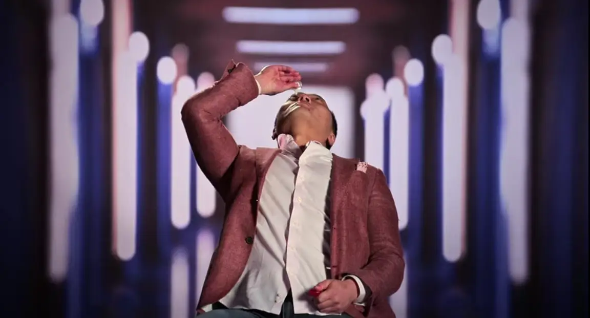 Andrew could be seen using eyedrops.