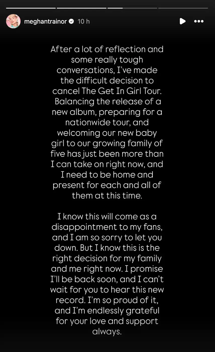 The singer broke the news online (Instagram/@meghantrainor)