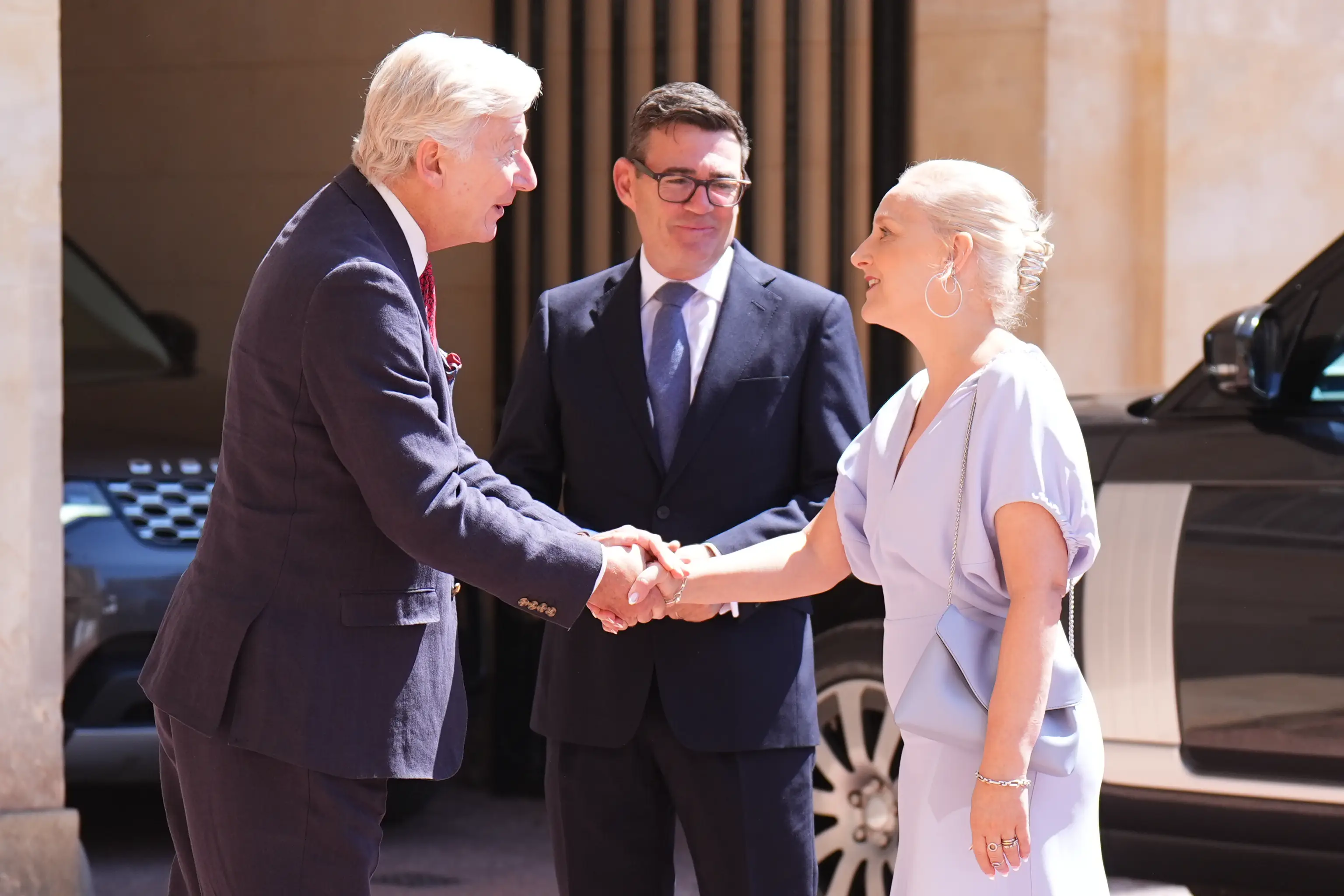 Frankie joined Burnham as he was sworn in as new UK PM today (Aaron Chown - Pool/Getty Images)