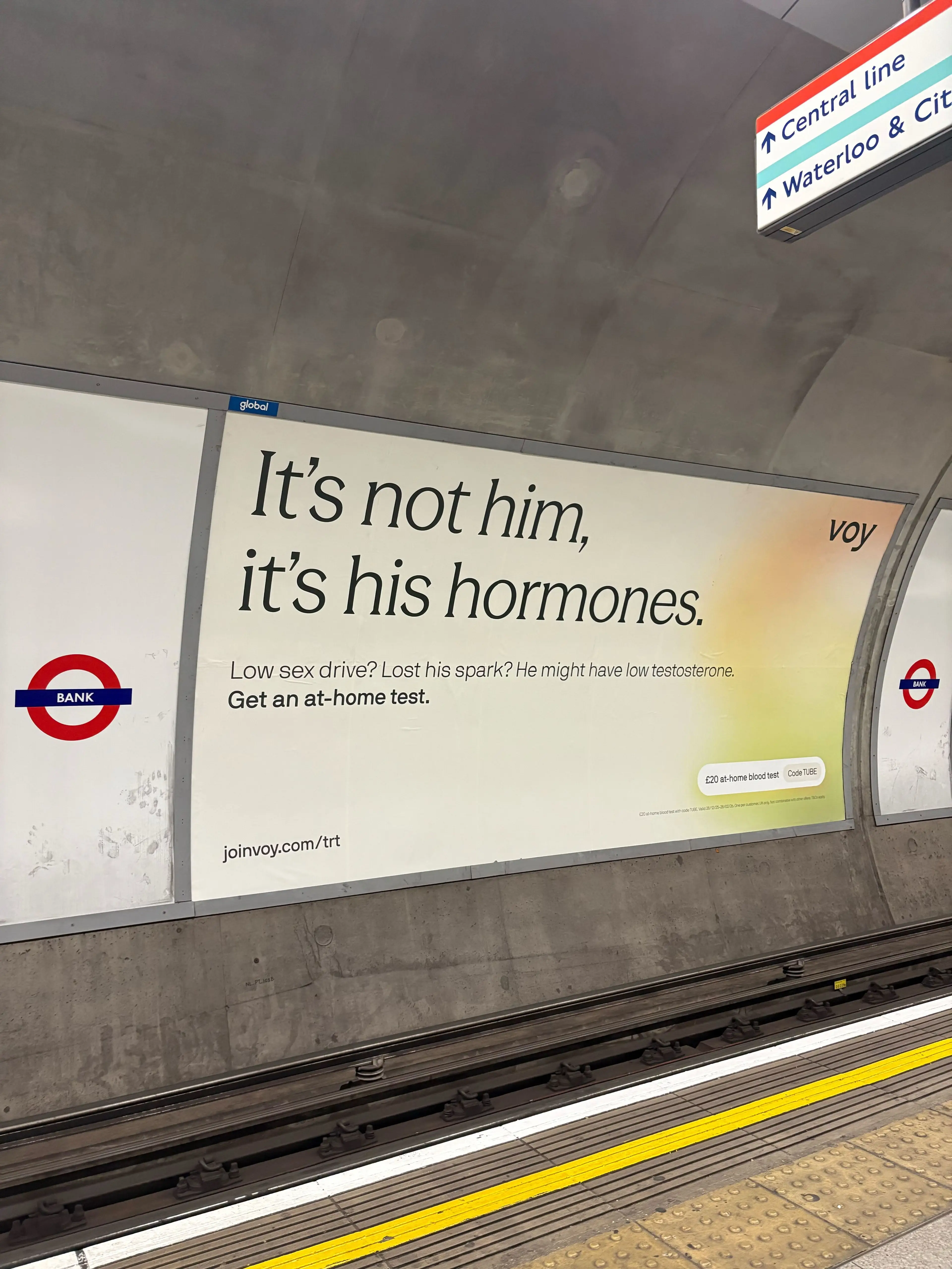 Voy's official website advertises 'life-changing treatment for low testosterone' (Tyla)