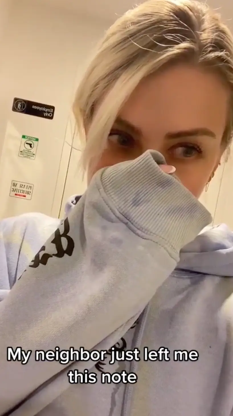 In the letter, the neighbour can be seen complaining about Emily's choice of clothing.