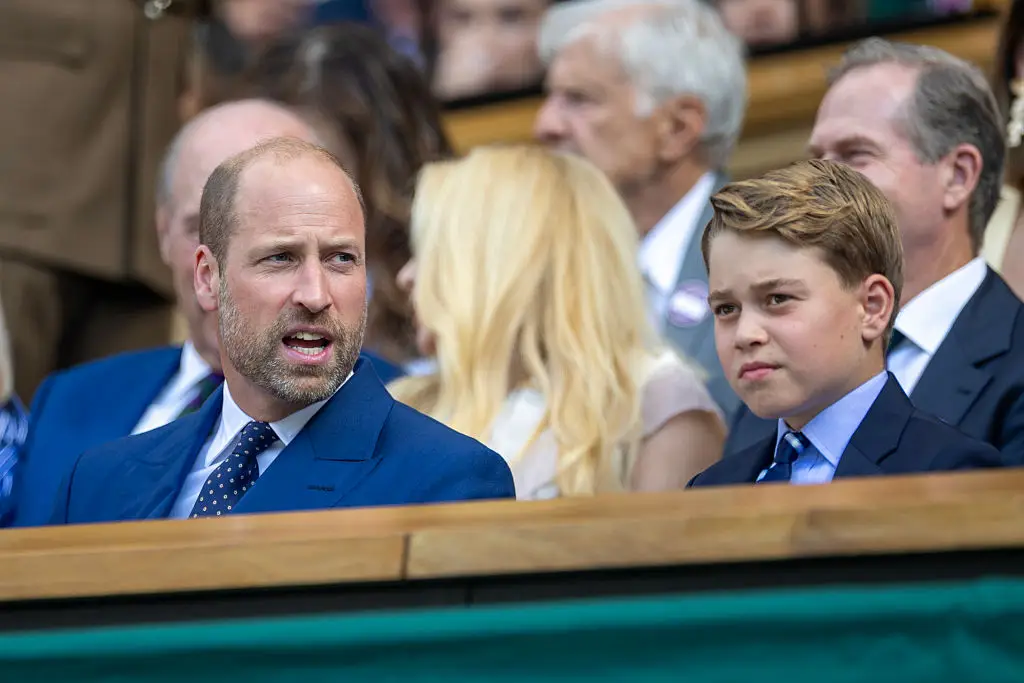 Prince William and Prince George at Wimbledon on Sunday (Tim Clayton/Getty Images)