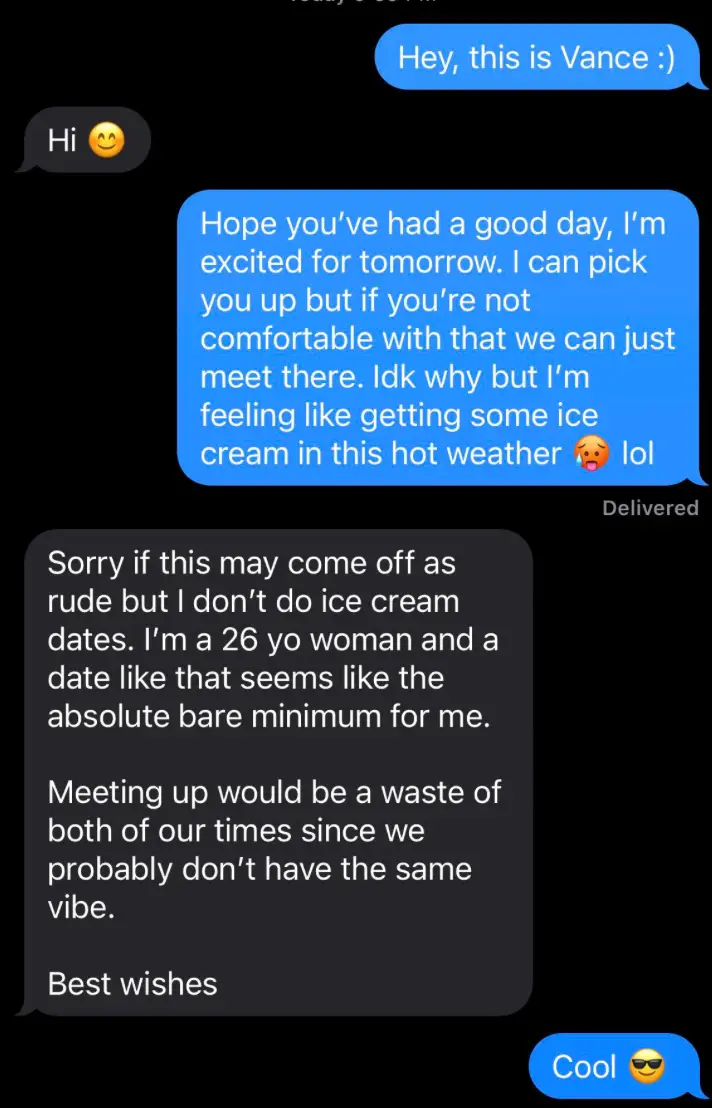 Vance certainly wasn't expecting that reply.