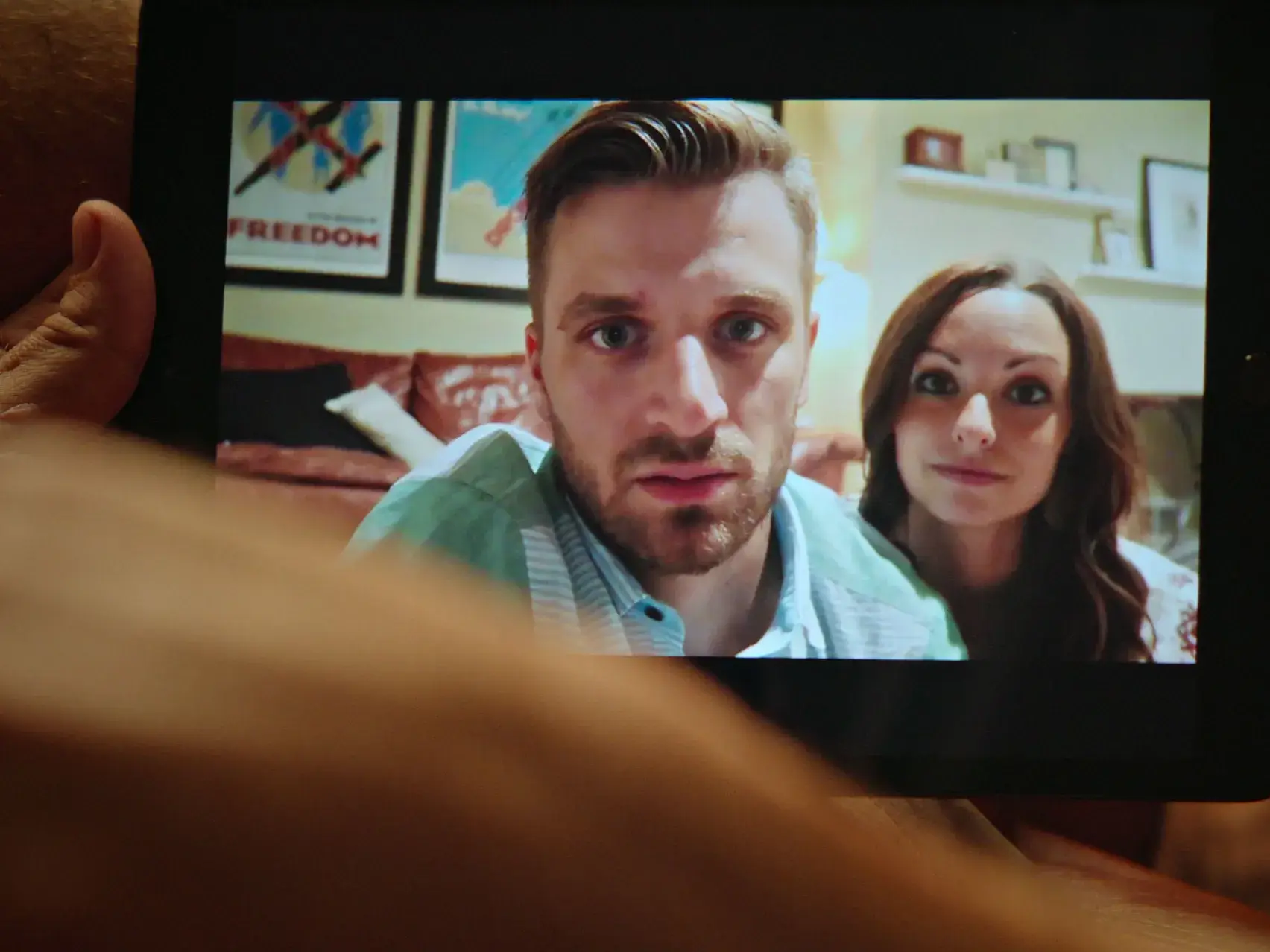 Sam Rader with his wife, Nia. (Netflix)