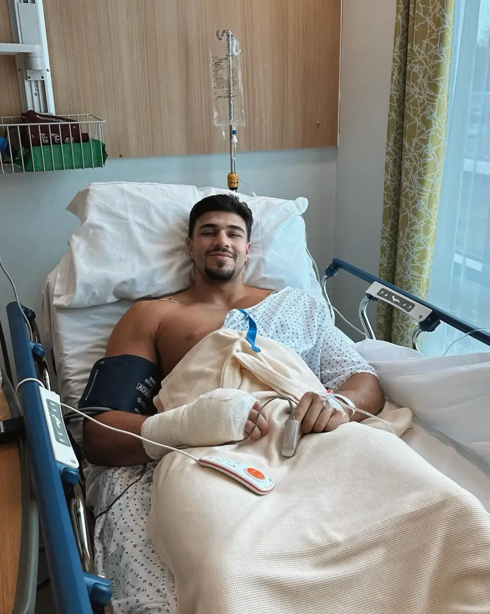 He revealed he'd undergone surgery on his hand.