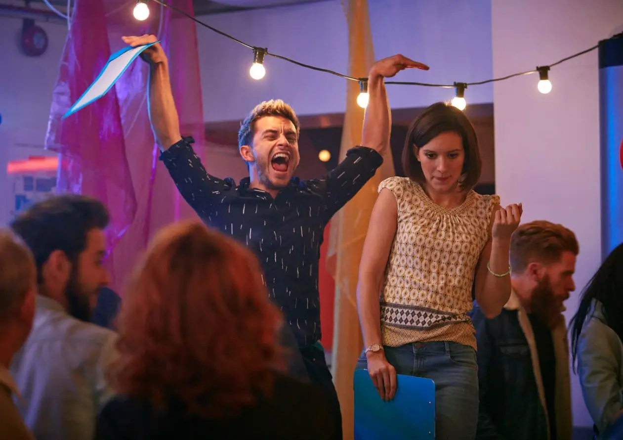 Jonathan Bailey - with bleach-blond hair! - in Crashing (Channel 4)