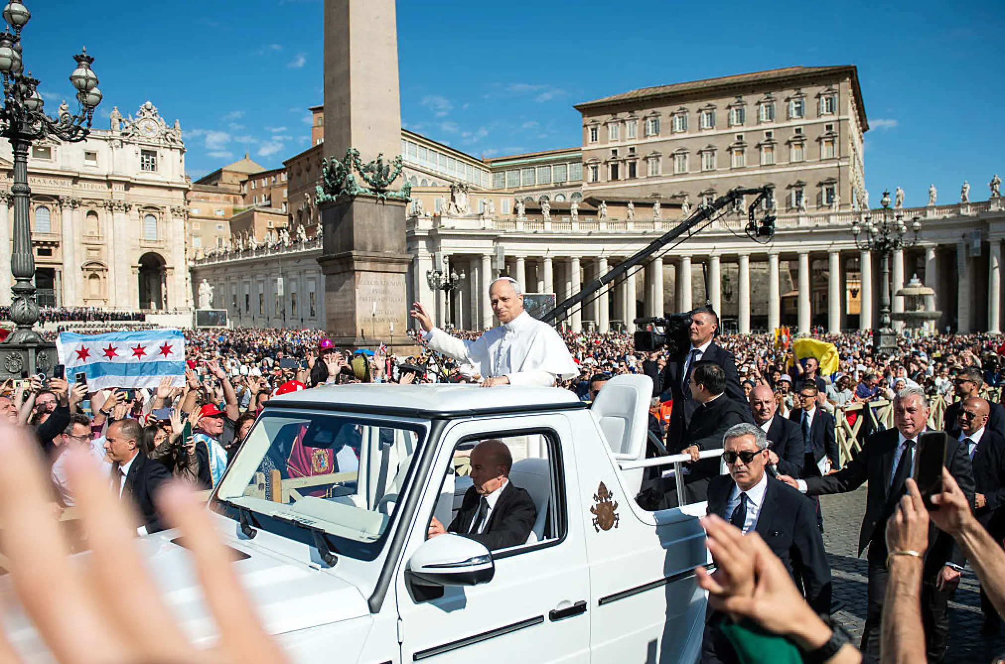 Pope Leo opted for an open-top design, despite the risks (Ivan Romano/Getty Images)