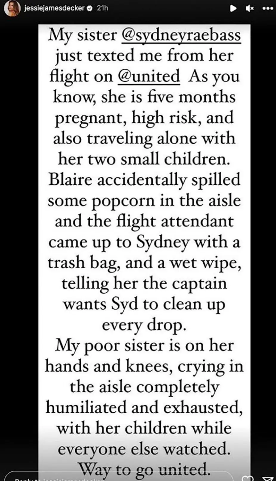 Decker defended her sister on social media.