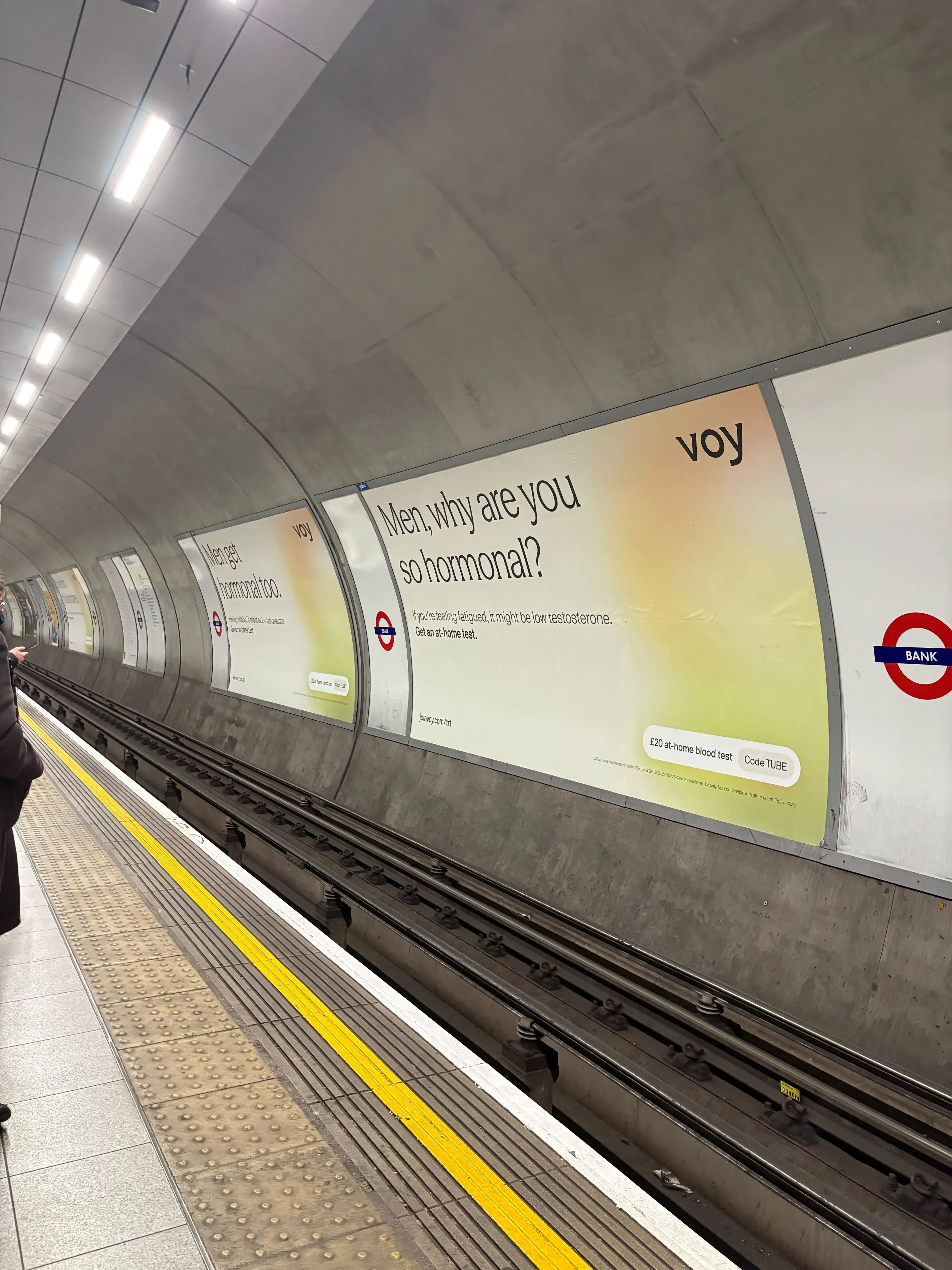 The adverts are from the brand Voy, a company that sells testosterone treatments (Tyla)