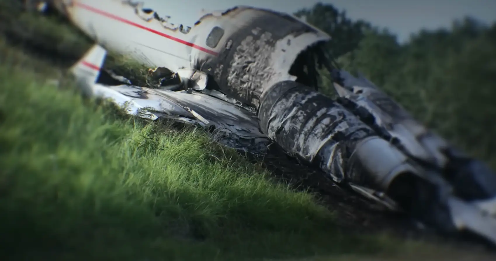 The jet crashed into an embankment (Hulu)