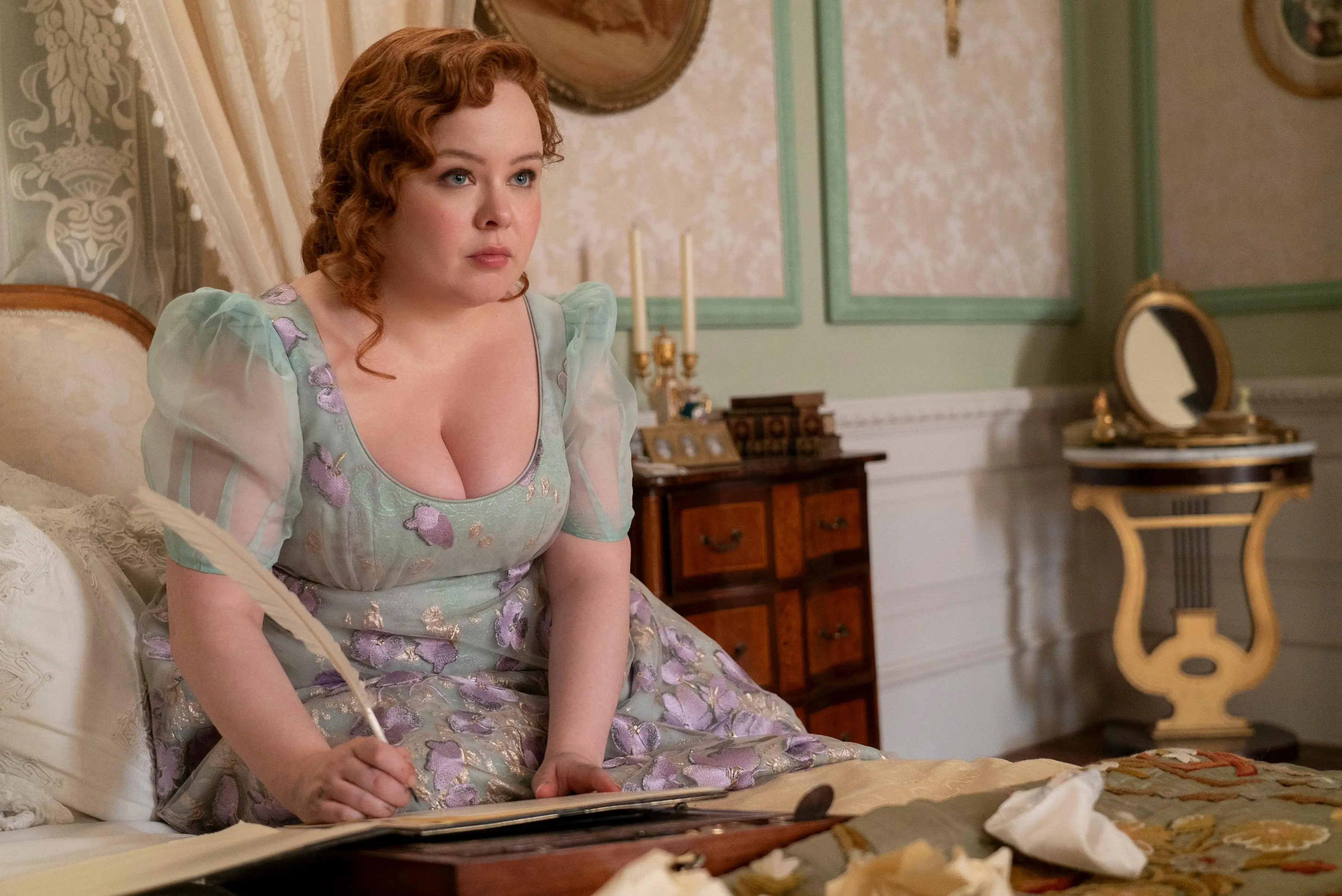 Penelope must figure out whether or not to tell Colin she is Lady Whistledown. (Netflix)