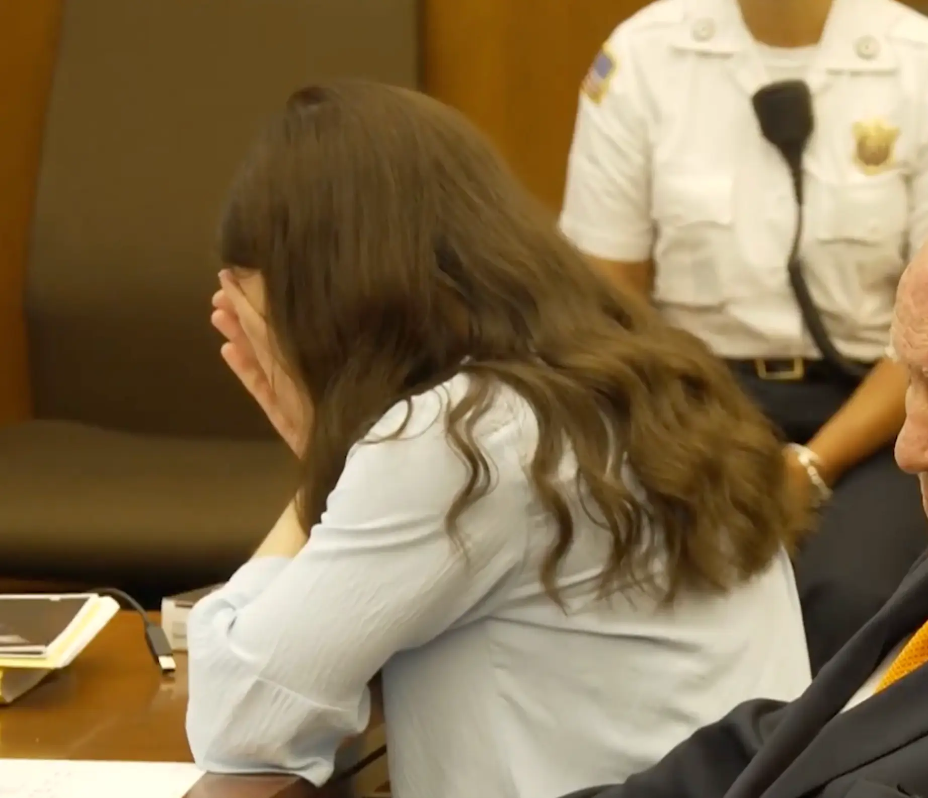 Lindsay was seen sobbing as the 911 call was played to the court (Law&Crime)