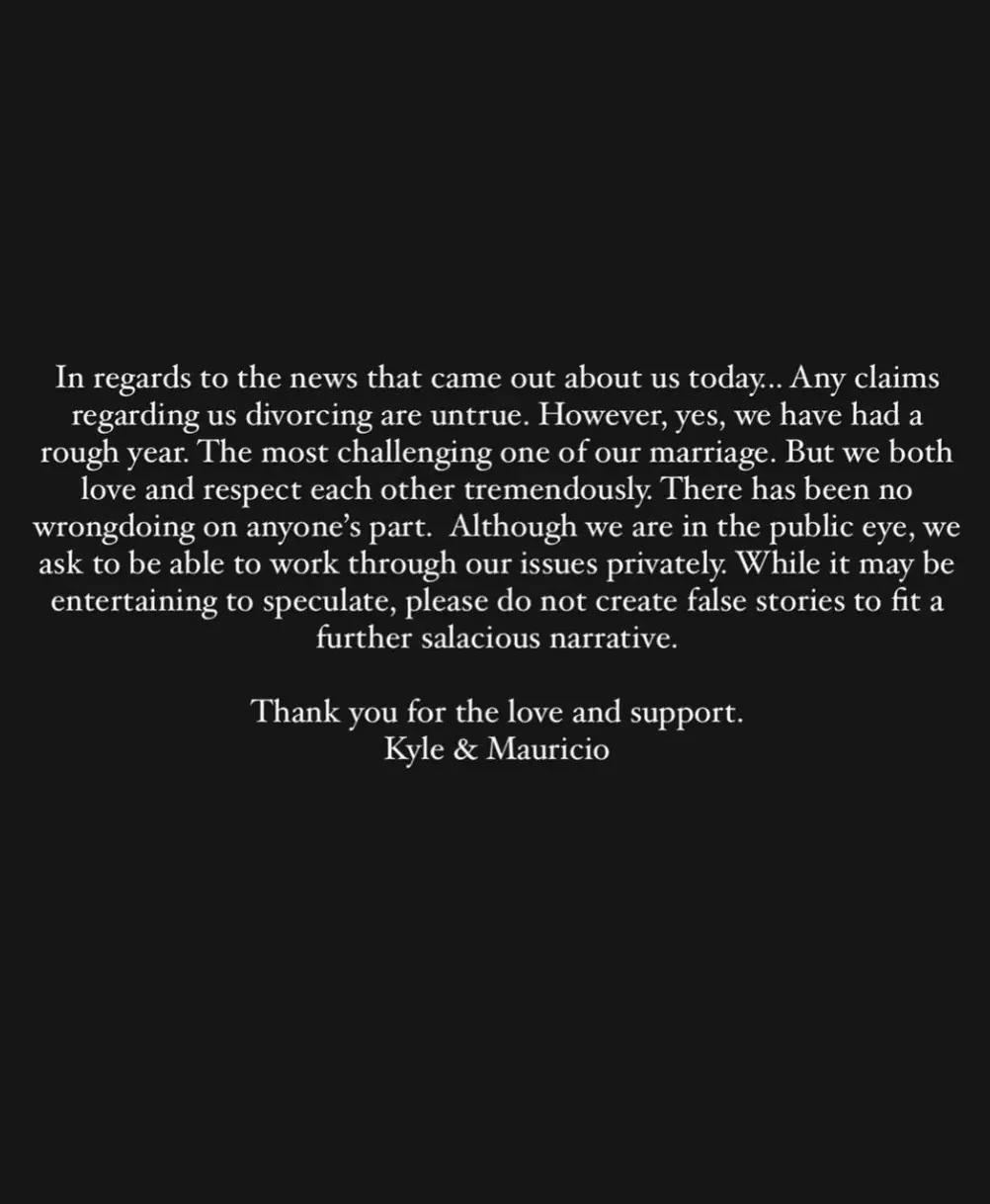 Kyle Richards addressed the rumours with a statement posted to Instagram.