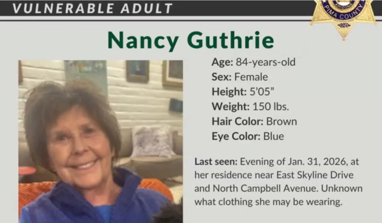 Nancy was last seen on the evening of 31 January (Pima County Sheriff's Department)