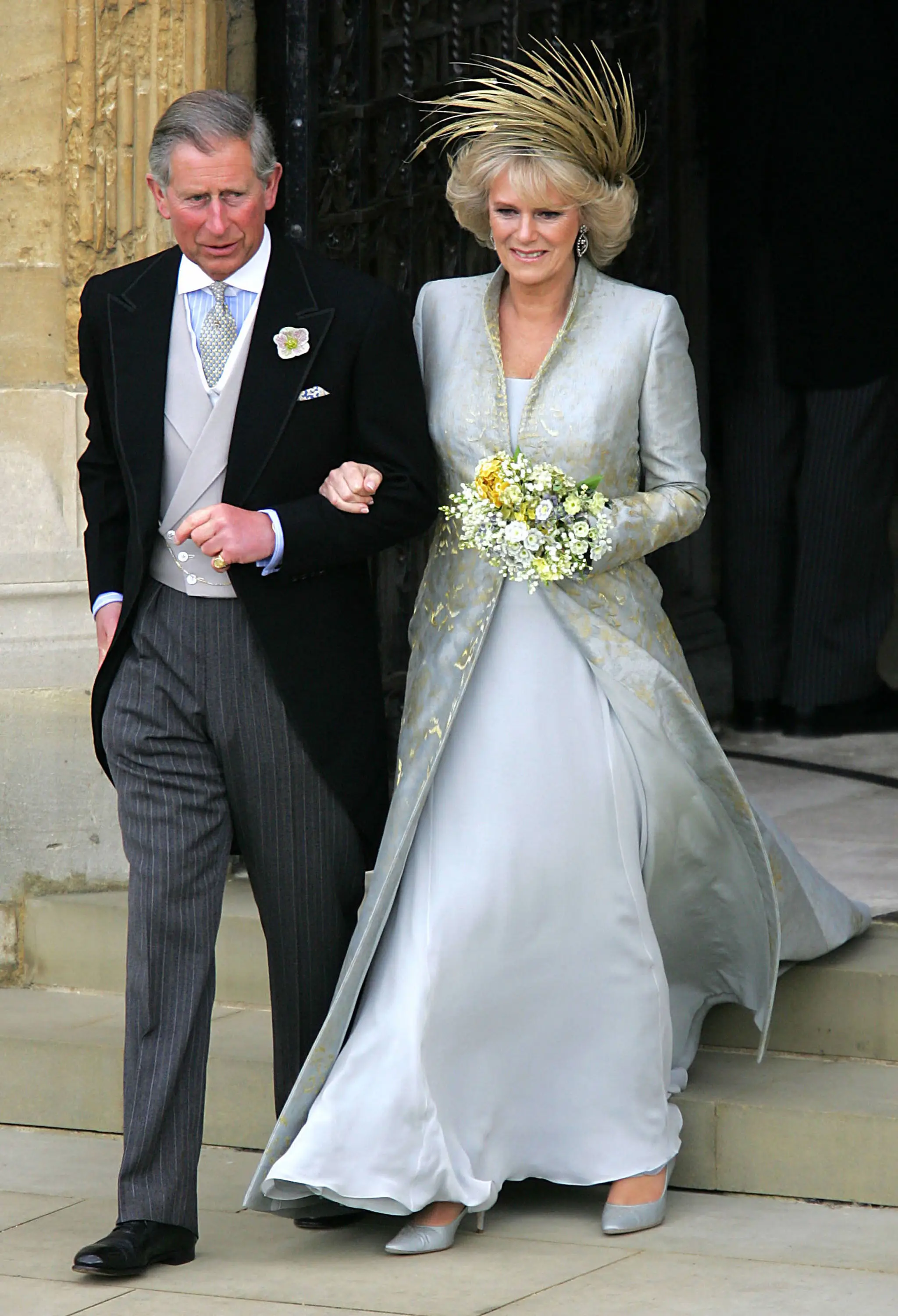Camilla wore a pale blue dress (ROTA-Pool/Getty Images)