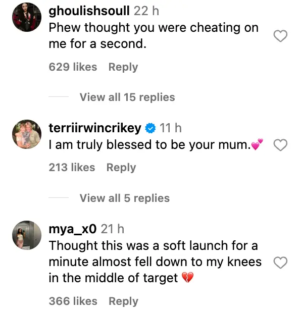 Some fans temporarily mistook Terri for Robert's new love interest (Instagram/@robertirwinphotography)
