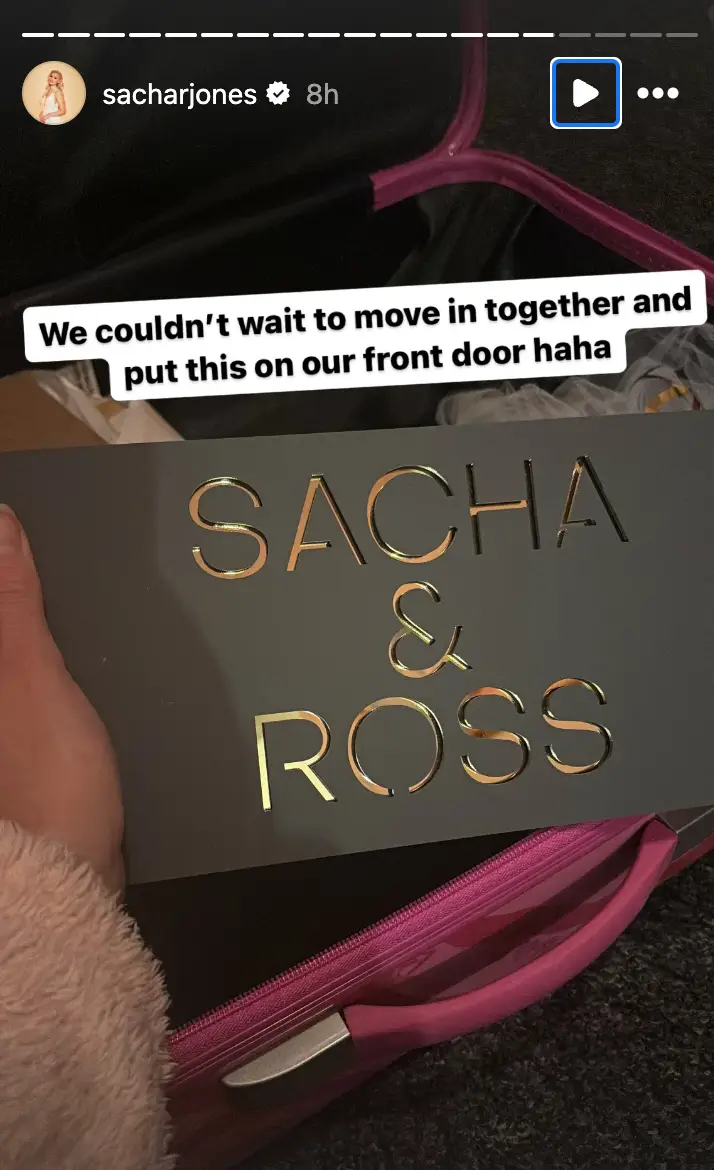 The pair signed their vows in last night's ultimate commitment ceremony (Instagram/@sacharjones)