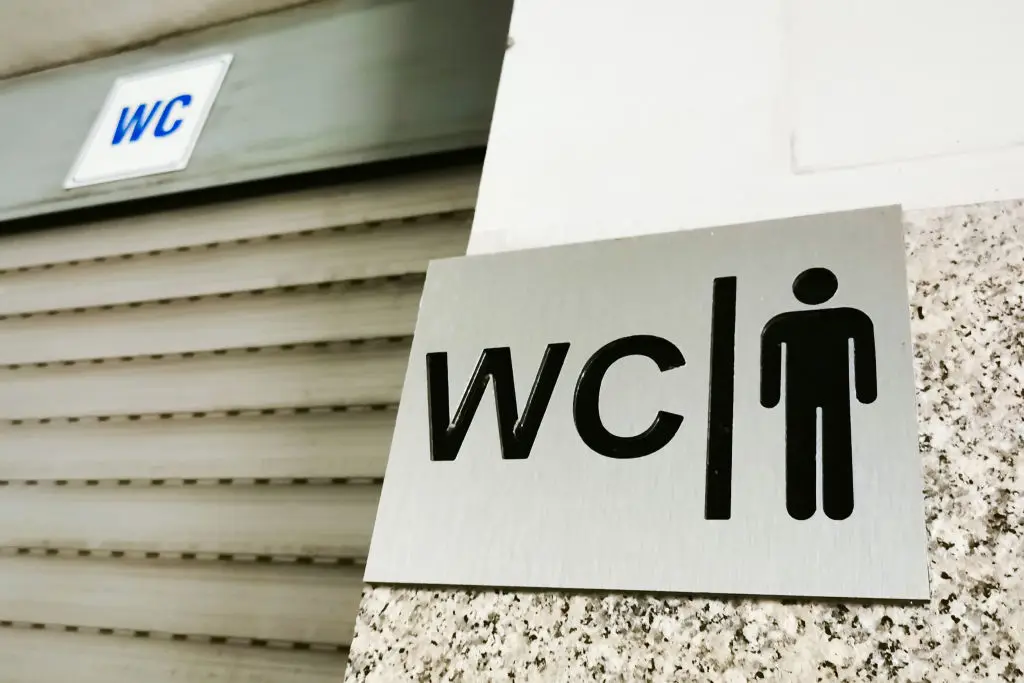 It turns out that WC stands for 'water closet'.