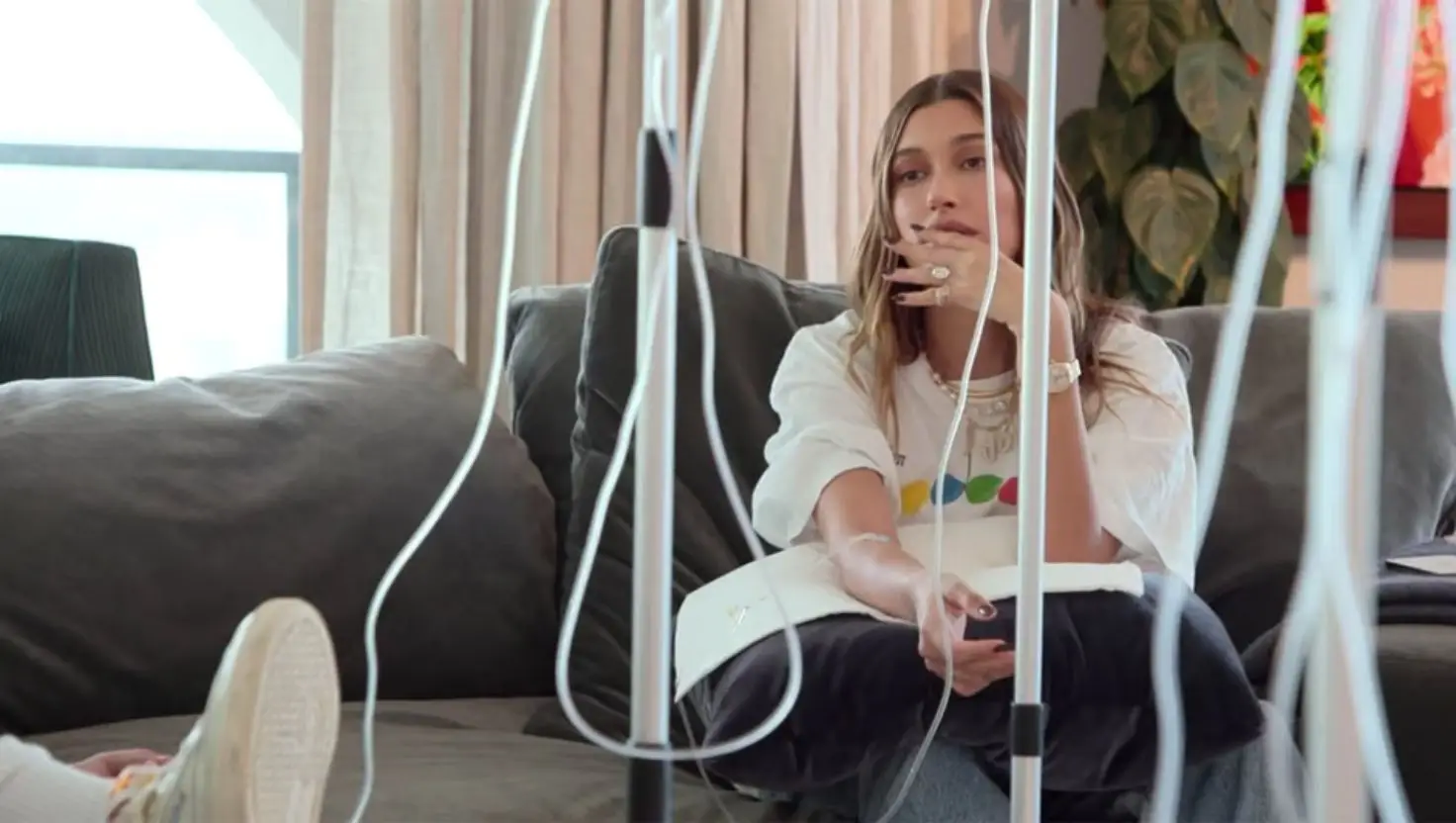 Some celebs like Hailey Bieber swear by IV drips (Hulu/Disney+)