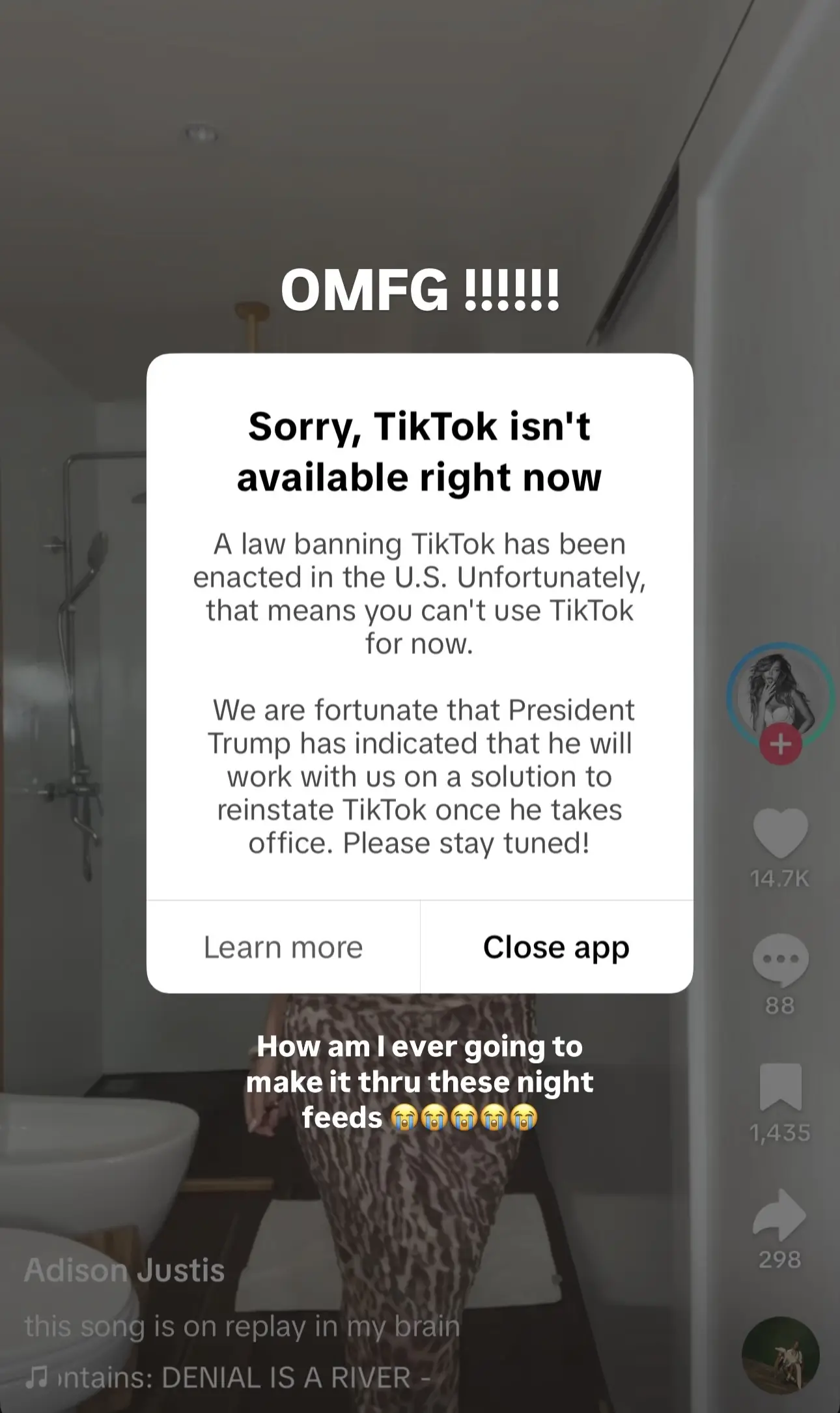 A message now displays to users explaining that the app is no longer available (Instagram/@elleswift)