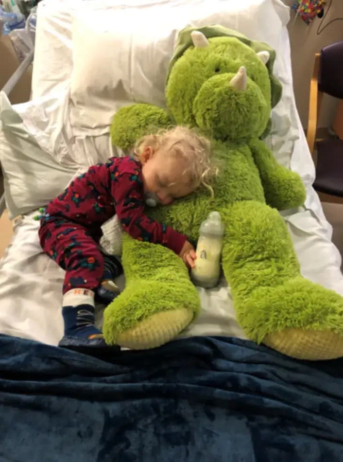 Albie's brain had a tumour the size of a tennis ball. (Brain Tumour Research)