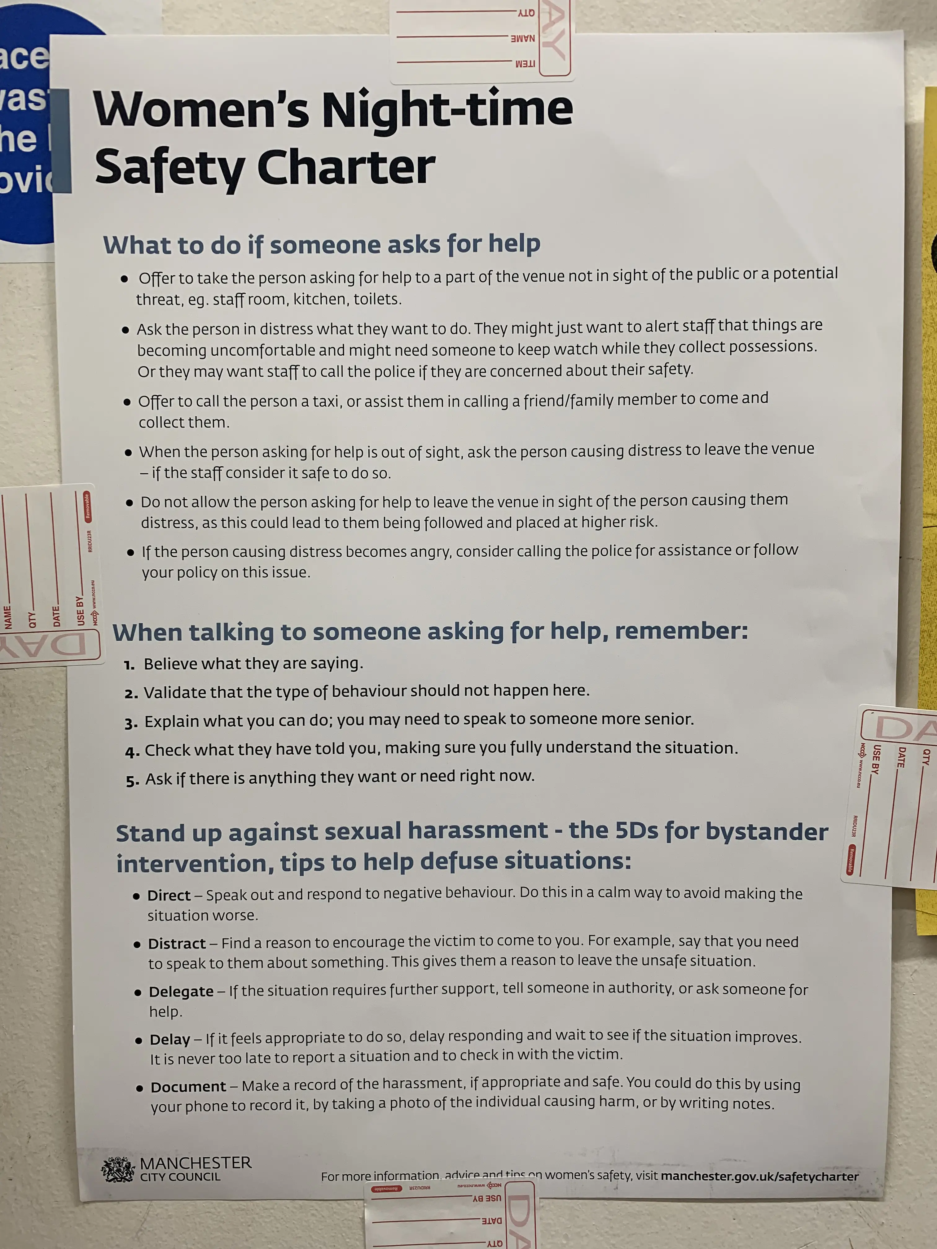 One safety measure I was shown at a live music venue in Manchester (Supplied)