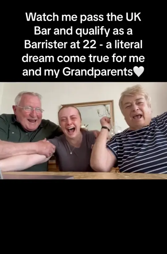 The moment Seren and grandparents shared finding out passing result.