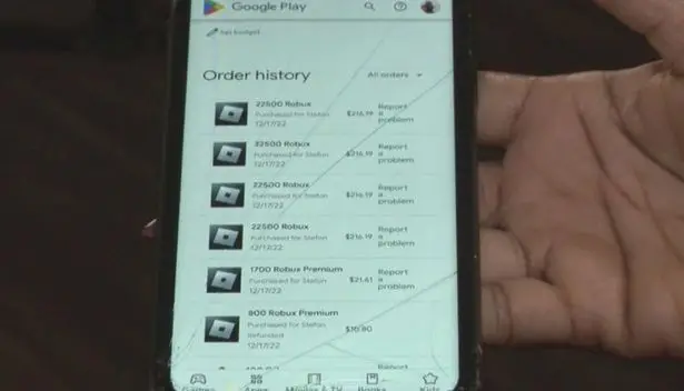 The seven-year-old made several purchases.