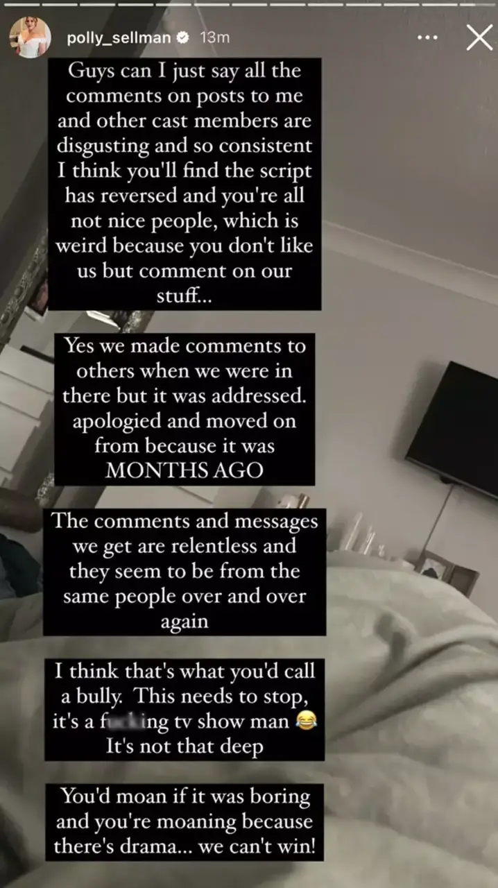 Polly hit out at Channel 4 viewers (Instagram/@polly_sellman)