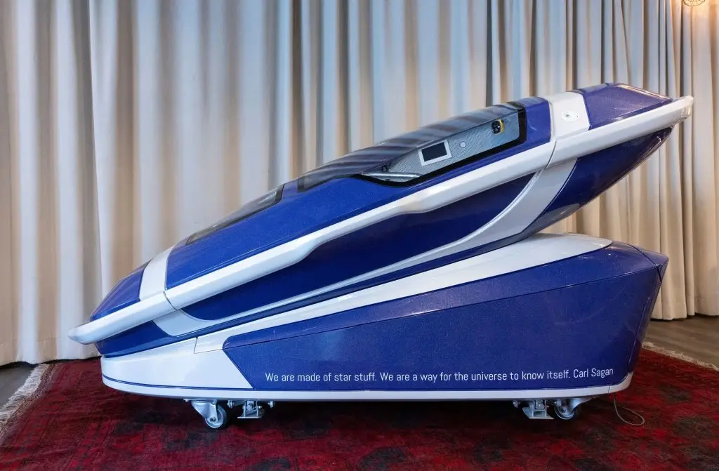 The pod promises to offer people a quick, painless method of suicide. (ARND WIEGMANN / Contributor / Getty Images)