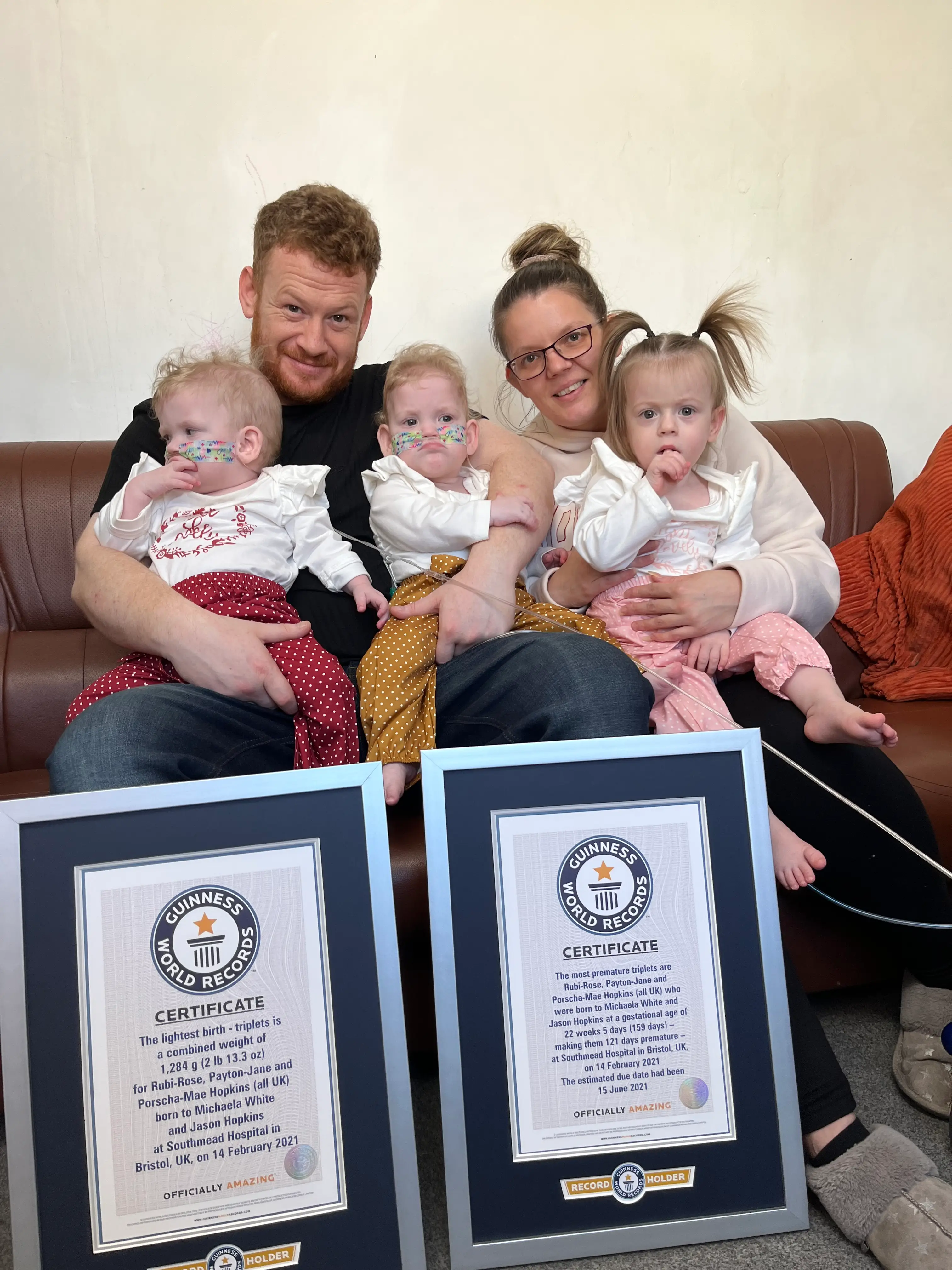 The triplets have broken two Guinness World Records.