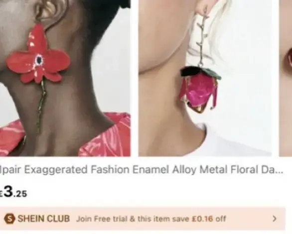 What was being dubbed a Shein 'dupe' of the Zara earrings were nearly £15 cheaper (Shein)