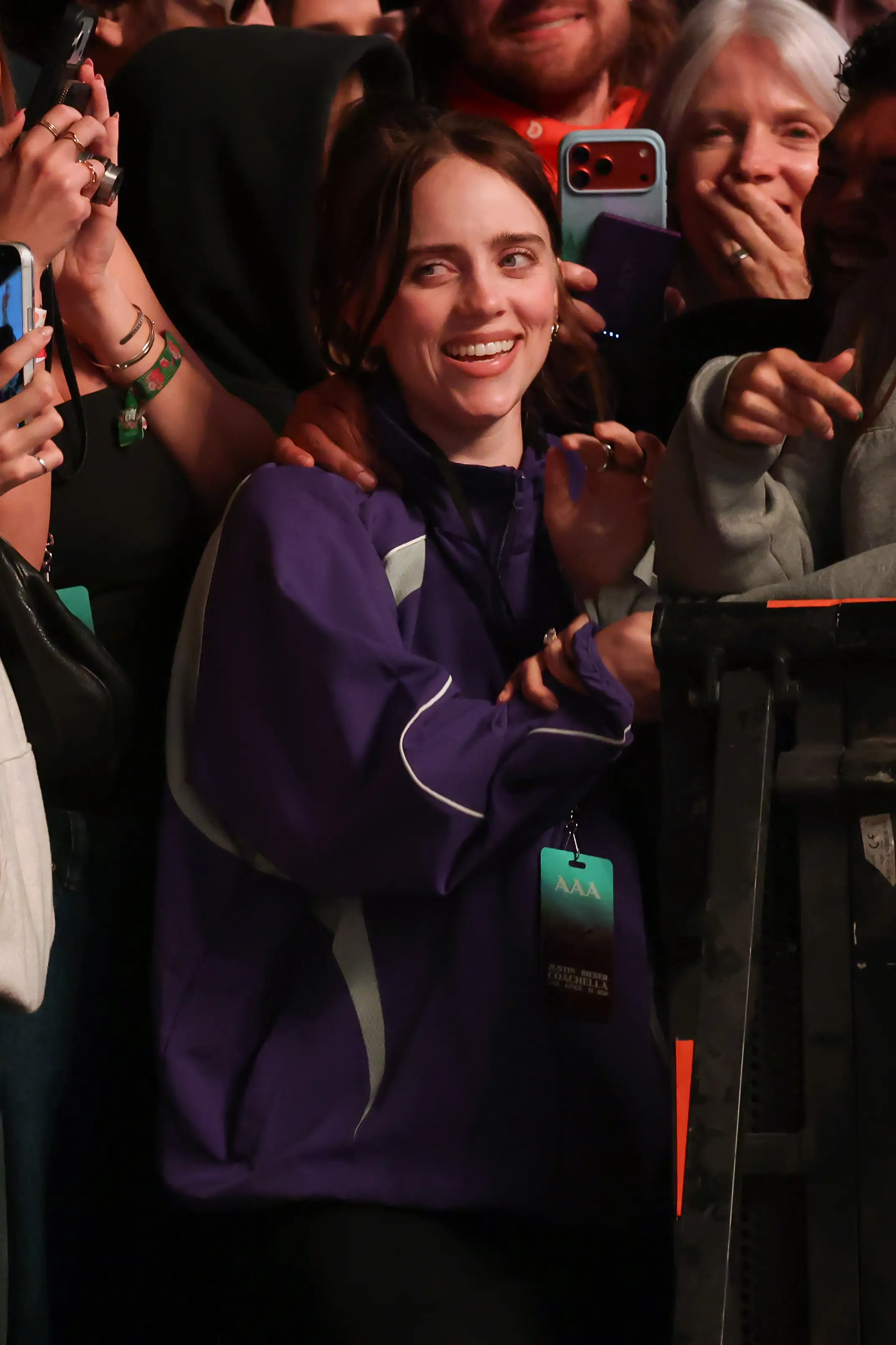 Billie Eilish was in the crowd for Justin Bieber's headline set (Kevin Mazur/Getty Images for Coachella)