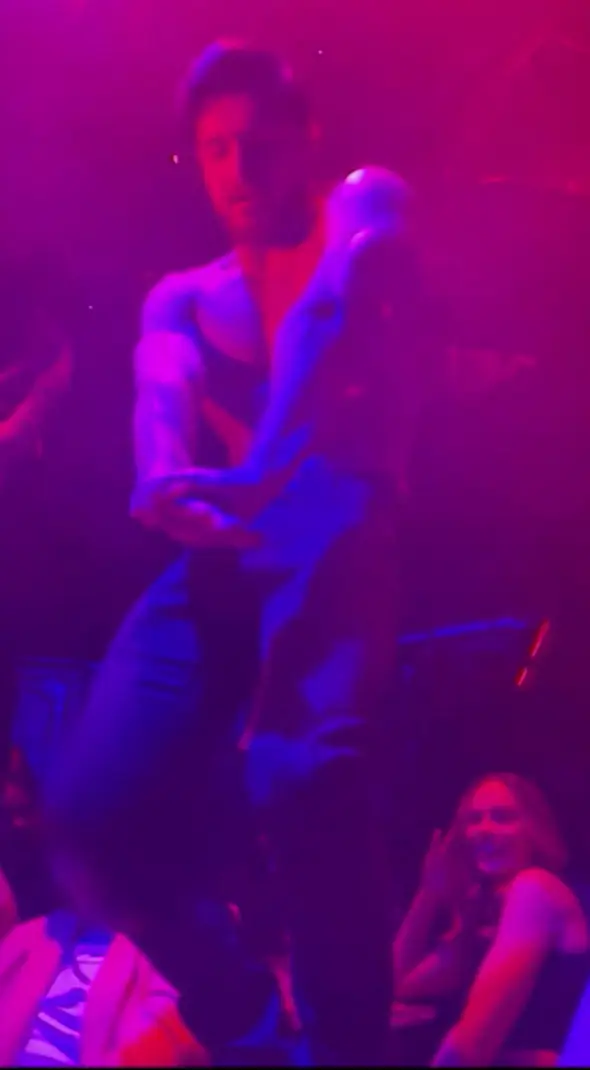 The actress could be seen laughing as the show was performed (