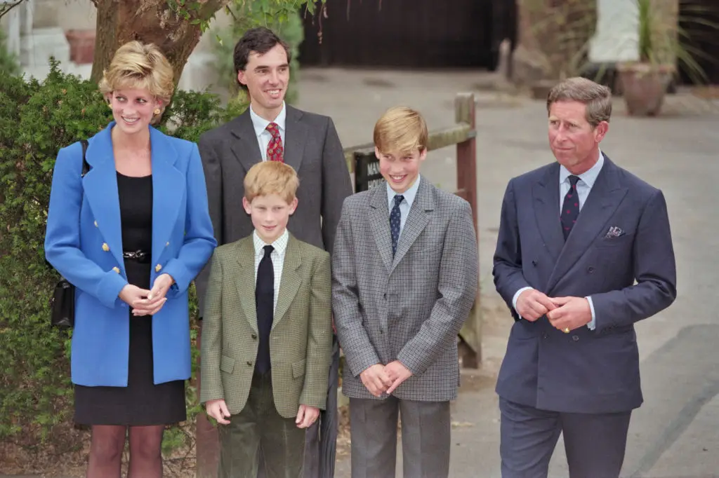 Prince Harry also attended William's first day, whereas George's siblings were nowhere to be seen . (Photo by Princess Diana Archive/Hulton Archive/Getty Images)